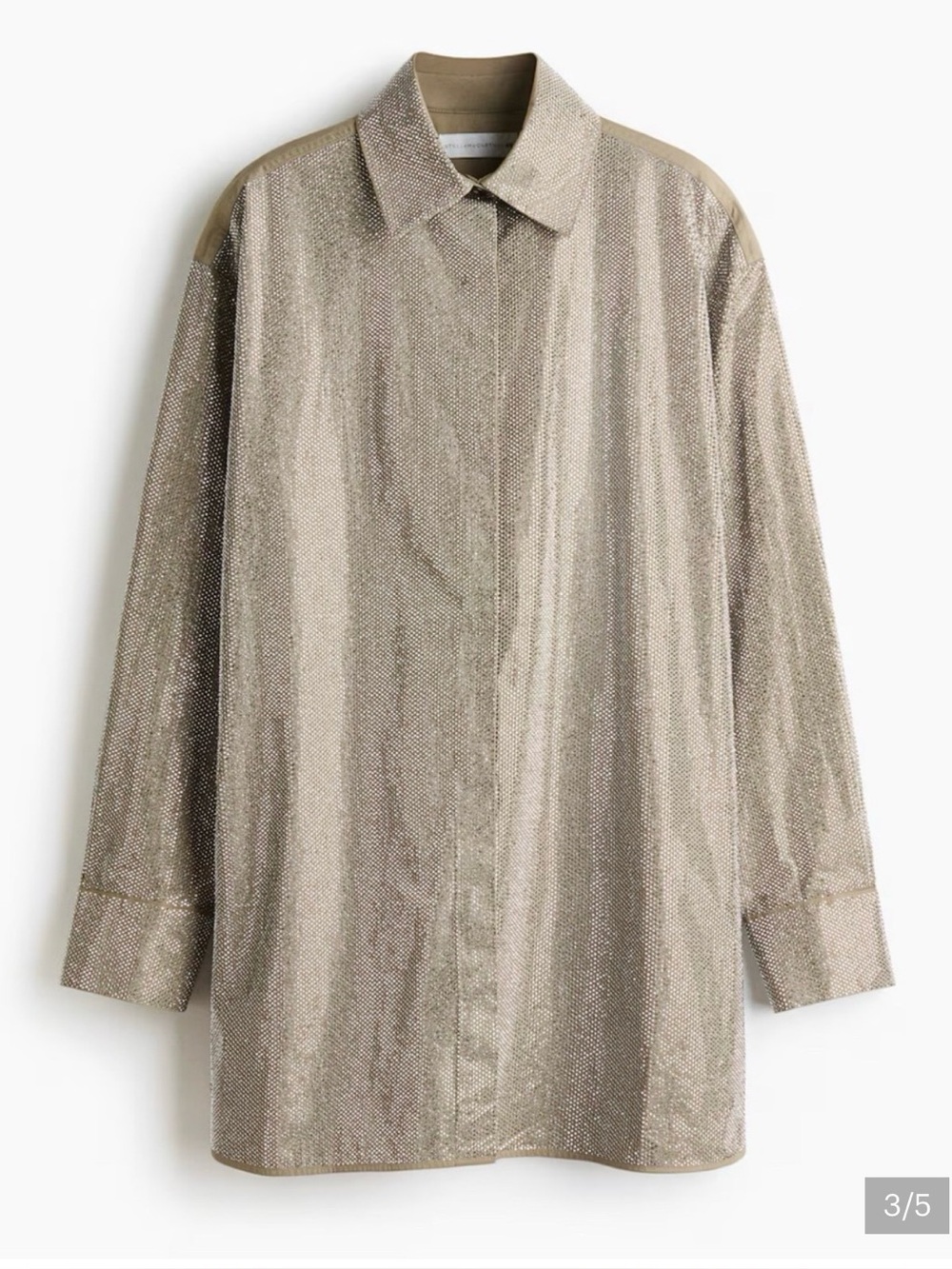 Stella McCartney Shimmery Silver Studded Shirt Jacket